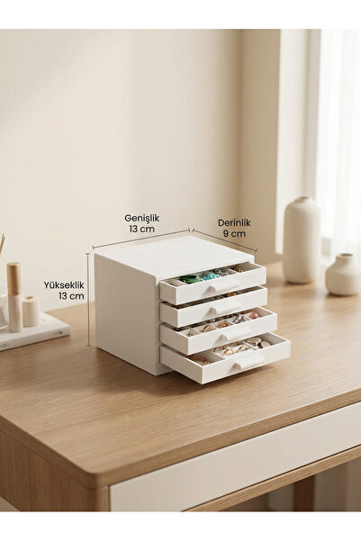 Pienar PJO-001 Çekmeceli Mini Takı Organizer | Çok Bölmeli Takı Saklama Kutus...