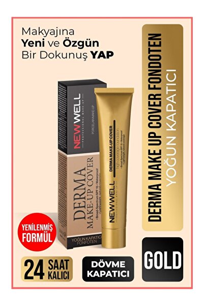 New Well Yoğun Kapatıcı Fondöten - Derma Make Up Cover 01 Gold 30 ml 86809233...