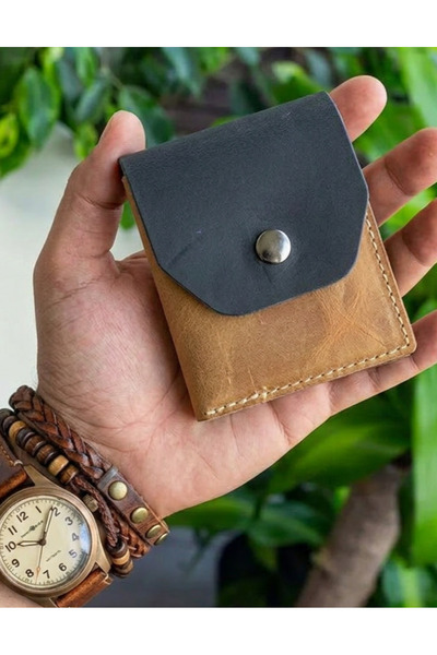 Çanta Trend 100% Γνήσιο Crazy Leather Χειροποίητο Μινιμαλιστικό Πορτοφόλι - Π...