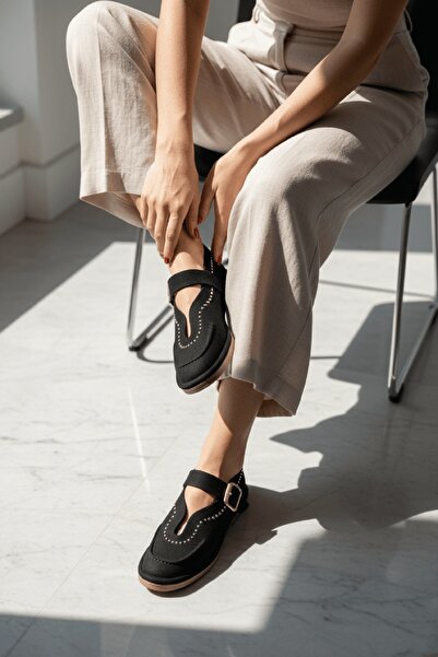 DURUNUN BUTİĞİ Παπούτσια Loafer Zeto Μαύρα Σουέντ με Καρφιά (Τακούνι 2 εκ.) κ...