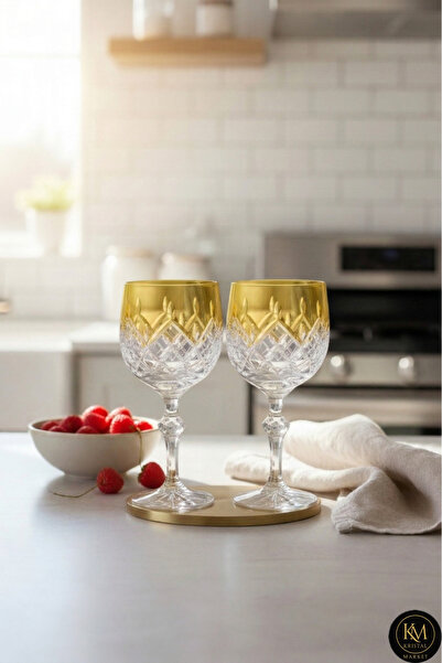 Kristal Market Handmade Crystal Drop Colorful Luxury Footed Goblet Coffee Sid...