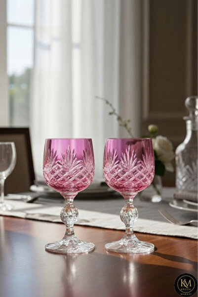 Kristal Market El Yapımı Kristal Püsküllü Renkli Lüks Ayaklı Kadeh Kahve Yanı...