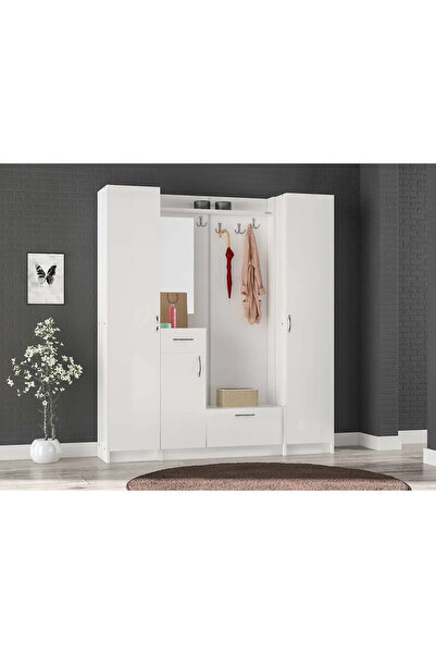 Abre vm-343637 BEYAZ VESTİYER PORTMANTO AYAKKABILIK