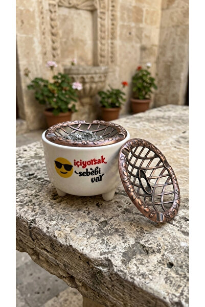 İlbay Çini Takı Τασάκι Ayşen με γραπτά σχέδια  "Εάν πιείτε, υπάρχει λόγος ", ...