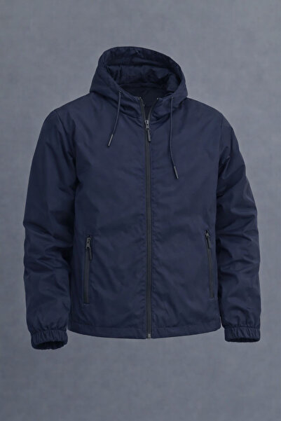 DAMGA JEANS Erkek Basic Günlük Lacivert Yağmurluk & Rüzgarlık