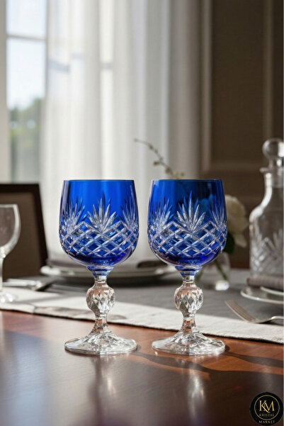 Kristal Market El Yapımı Kristal Püsküllü Renkli Lüks Ayaklı Kadeh Kahve Yanı...