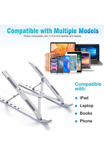 Vention Adjustable Laptop Stand Foldable Aluminum Ergonomic Riser Cooling Anti Slip MacBook Dell HP ipad
