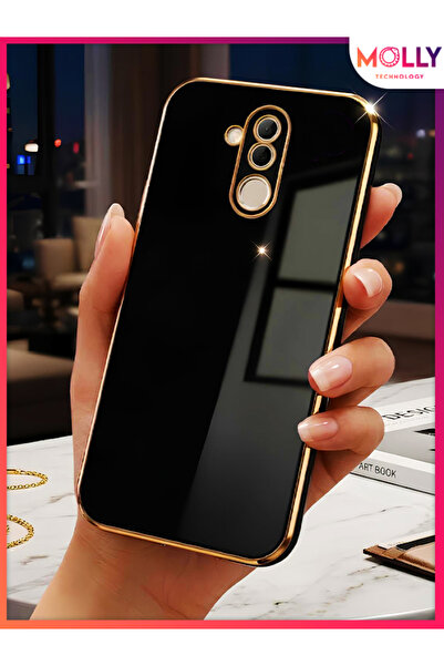 Molly Technology Huawei Mate 20 Lite Için Siyah Kenarları Gold Detaylı Lüks S...