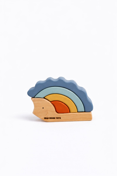 Madwoodtoys Doğal Ahşap Kirpi Montessori Oyuncak