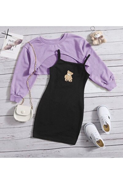 MTL Rochie cu o singură mânecă, albă, cu flori, pentru fete