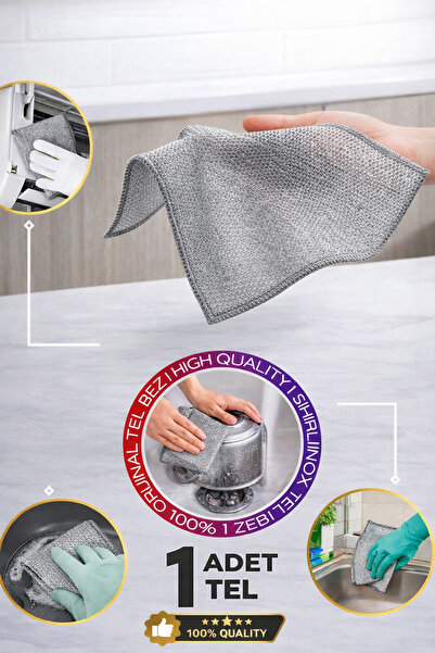 2B Bazaar 1 Adet Çok Fonksiyonlu Temizlik Bezi Kir Çıkartıcı Bez Teli Kir Pas...
