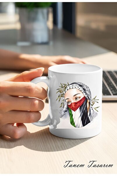 Tanem Tasarım كوب مطبوع بتصميم فلسطيني، كوب غزة، كوب كودس كلاسيكي