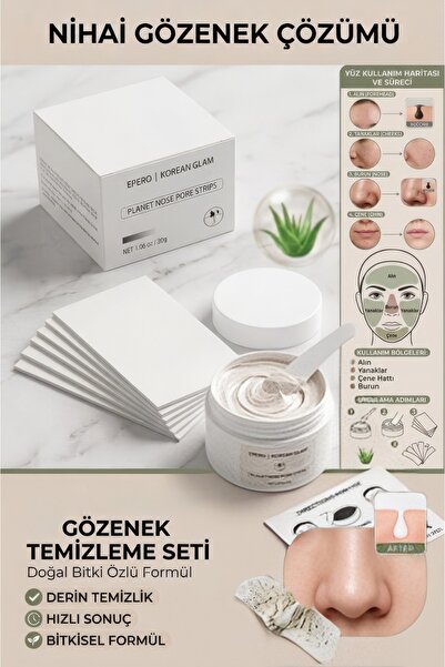 KOREAN GLAM Siyah Nokta Burun Bandı Ve Nokta Maskesi Nose Plants - 60 Yaprak