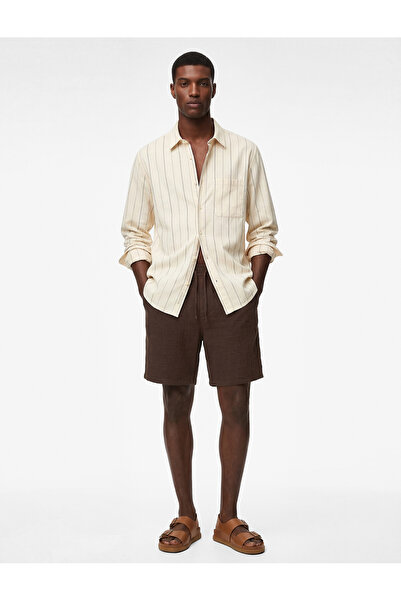 Koton Κλασικό πουκάμισο με γιακά, κανονική εφαρμογή, βαμβακερό, με τσέπες, ρι...