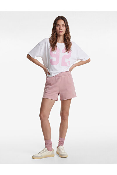 Koton Short Sleeve Boat Neck Cotton Lu Printed Oversized Sports T-Shirt