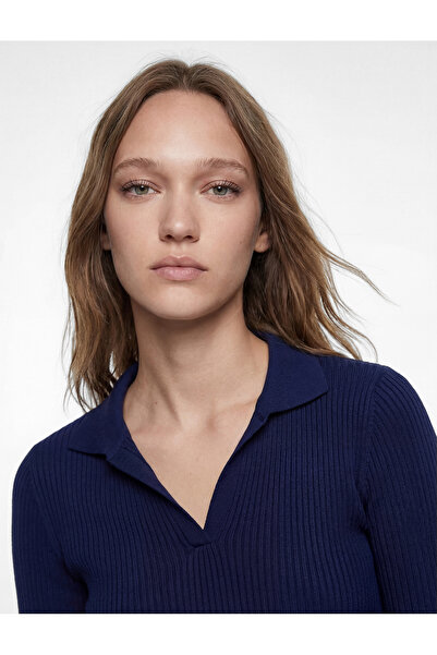 Koton Μακρυμάνικο μπλουζάκι καμισόλ με λεπτή εφαρμογή και λαιμόκοψη πόλο