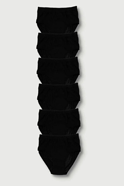 Berrak Chiloți bato cu talie înaltă din bumbac, negri, 6 pachete