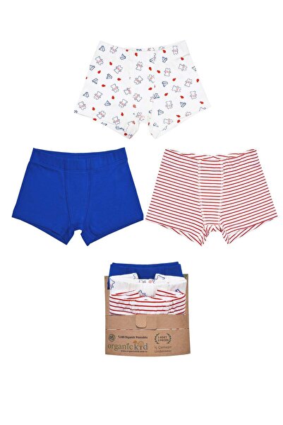 OrganicKid Sailor Erkek Çocuk Boxer Set 3'lü