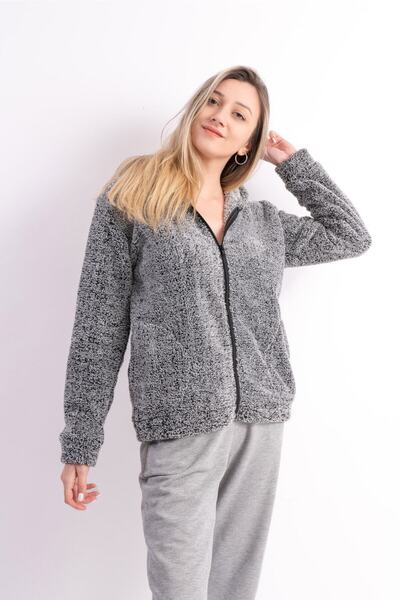 Sweets Collection Μπουφάν με κουκούλα από πολικό φλις Welsoft, βελούδινο γκρι...