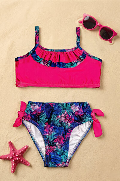 Minipodyum Set de bikini pentru fete cu model de frunze