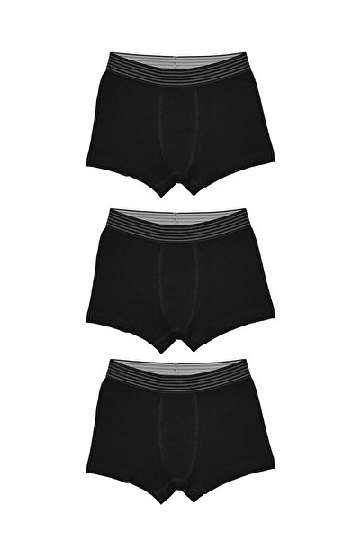 OrganicKid Modern Classic Erkek Çocuk Siyah Boxer Set 3'lü