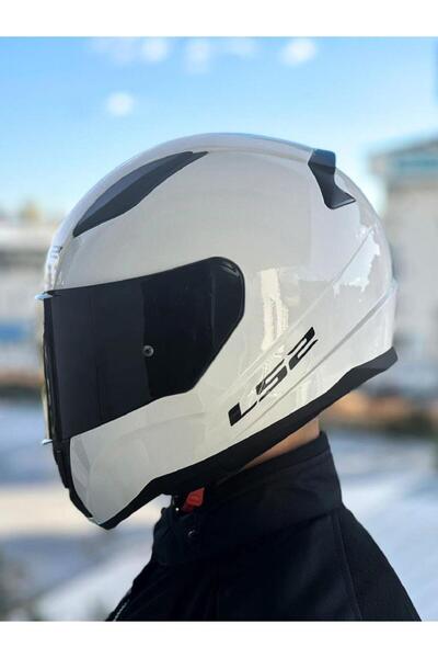 LS2 Rapid 2 Beyaz Kask (1 Renkli + 1 Şeffaf Vizörlü)