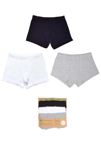 OrganicKid Basic Cotton Erkek Çocuk Renkli Boxer Set 3'lü