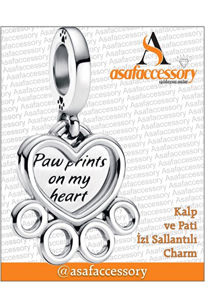 asaf Sallantılı pati izi charm | gümüş kaplama