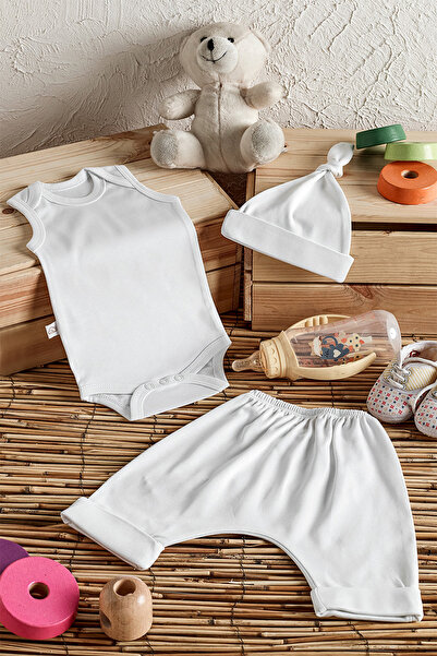 tinylamb Snow Star Unisex 3 Piece Baby Hospital Discharge Set 100% Organic Co...