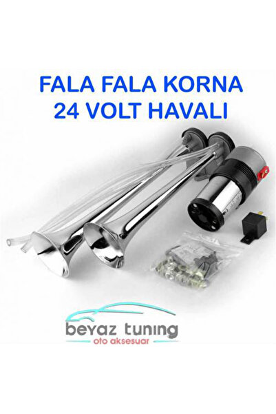 Universal Fala Fala Korna Havalı Metal Kromajlı 24 Volt