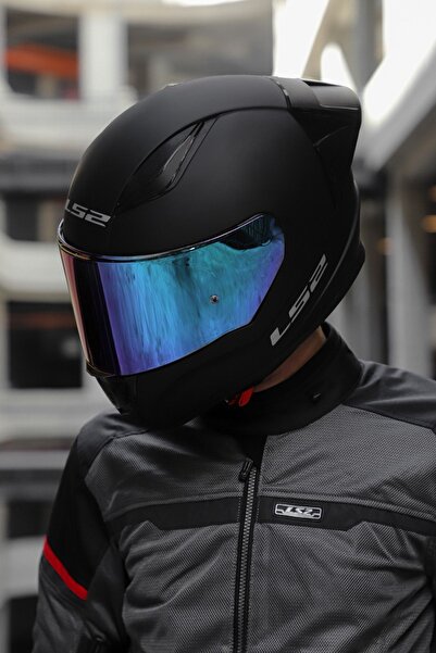 LS2 Rapıd 2 Race Mat Siyah Kask (1 Renkli + 1 Şeffaf Vizörlü)