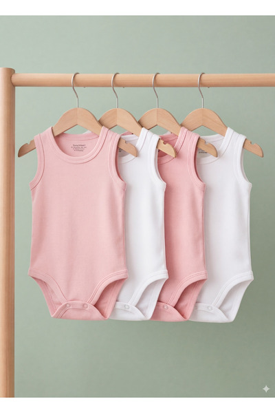 Baby Nife %100 pamuklu dörtlü çıtçıtlı bebek badi zıbın/organik bebek atlet