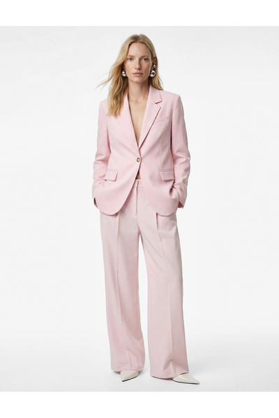 Koton High Waist Viscose Blend Wide Leg Trousers