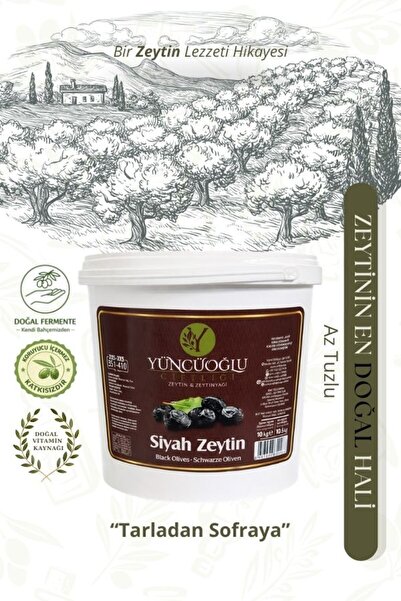 Çiftliği Siyah Zeytin 10 KG - Tarladan Sofraya Katkısız Doğal Salamura Kahvaltılık Zeytin