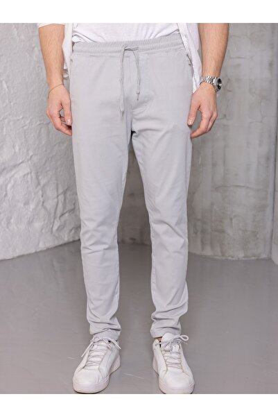 blayn jeans Ανδρικό ασημί παντελόνι Jogger – Άνετο κομμένο, με κορδόνια, ελαφ...