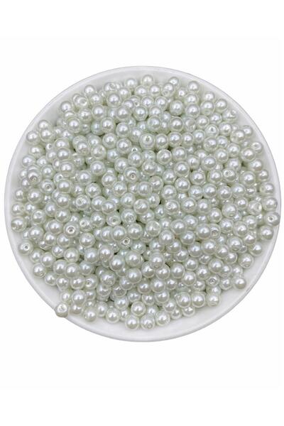 Hedef Bijuteri 50 gr 6 mm mărgele de perle de sticlă albă, mărgele pentru con...