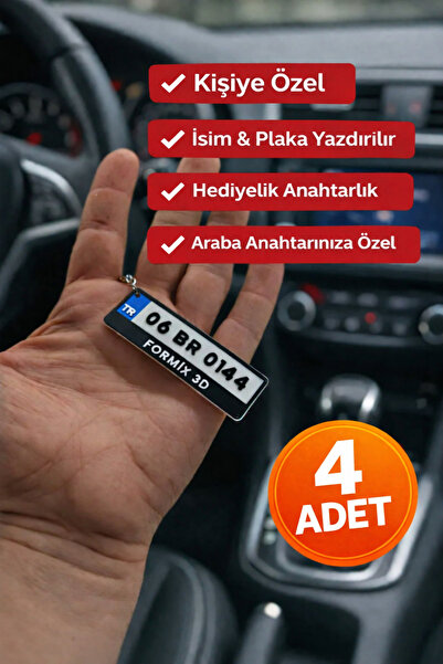 formix3d 2’li Kişiye Özel Plaka Anahtarlık – 3D Baskı İsimli Araba Anahtarlığ...