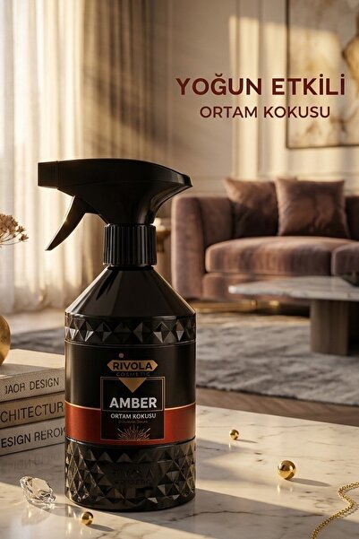 Rivola Amber Lüks Yoğun Etkili Ortam Kokusu Kalıcı Oda Ev Ofis Spreyi 500 ML