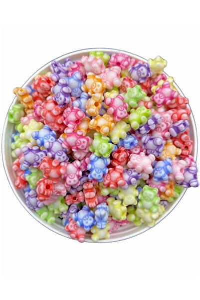 Hedef Bijuteri Figurină ursuleț pastel, mărgele de culori pastelate mixte în ...
