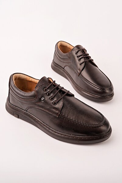 MUGGO Dash Genuine Leather Lace-Up Thick Sole Men's Daily Classic Casual Shoes
