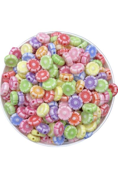 Hedef Bijuteri Figurină de flori pastelate de 10 mm, mărgele de culori mixte ...