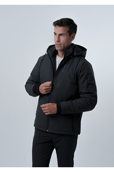 PIQUE ΑΝΔΡΙΚΟ ΠΑΛΤΟ Παλτό SoftShell με καπιτονέ επένδυση με λεπτομέρεια εκτύπ...