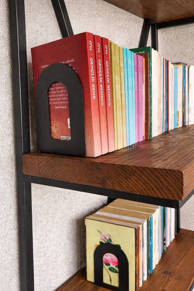 VENON 2 τεμάχια ΜΑΥΡΟ Μεταλλικό Στήριγμα Βιβλίων Διακοσμητικό αξεσουάρ για το...