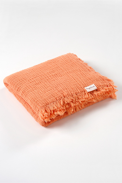 tinylamb 100X120Cm Organic 4-Layer Peach Color Muslin Blanket Brighton