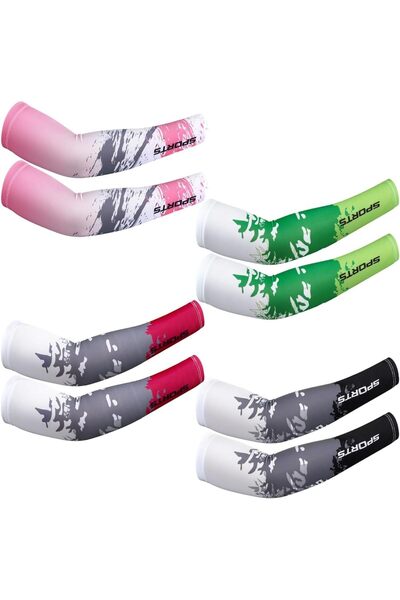 Arabest 4-Pair UV Sun Protection Arm Sleeves, Cooling Sports Sleeve with Anti...