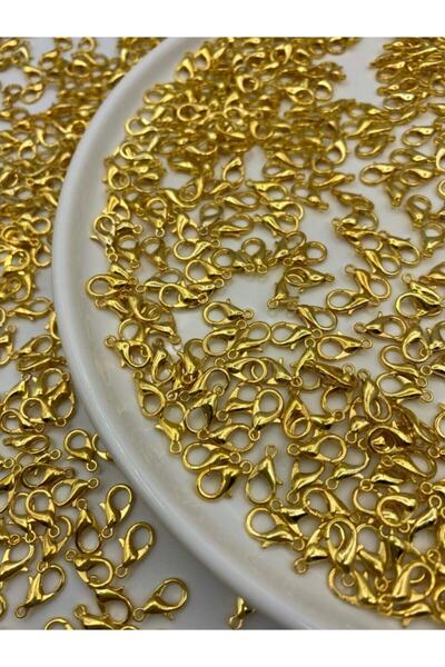 Hedef Bijuteri 50 Adet Gold Renk Metal 502 Papağan Kilit (12X6MM),armut- Ista...