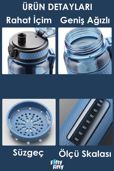 Uzspace 520 ML Tritan Su Matarası Silikon Korumalı Kaydırmaz Gövde Suluk Okul