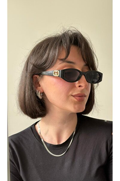 TomyHelf Black Frame Black Glass Women's Sunglasses with Uv400 Protection