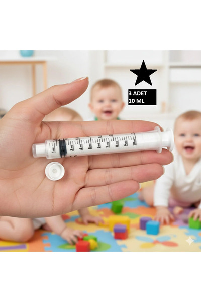 LiMi 3 Adet Ölçülü Şurup Şırıngası Bebek Oral İlaç Enjektör 10ml
