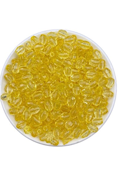 Hedef Bijuteri 25 gr Culoare galbenă 10x8mm Butoi acrilic, mărgele model migd...